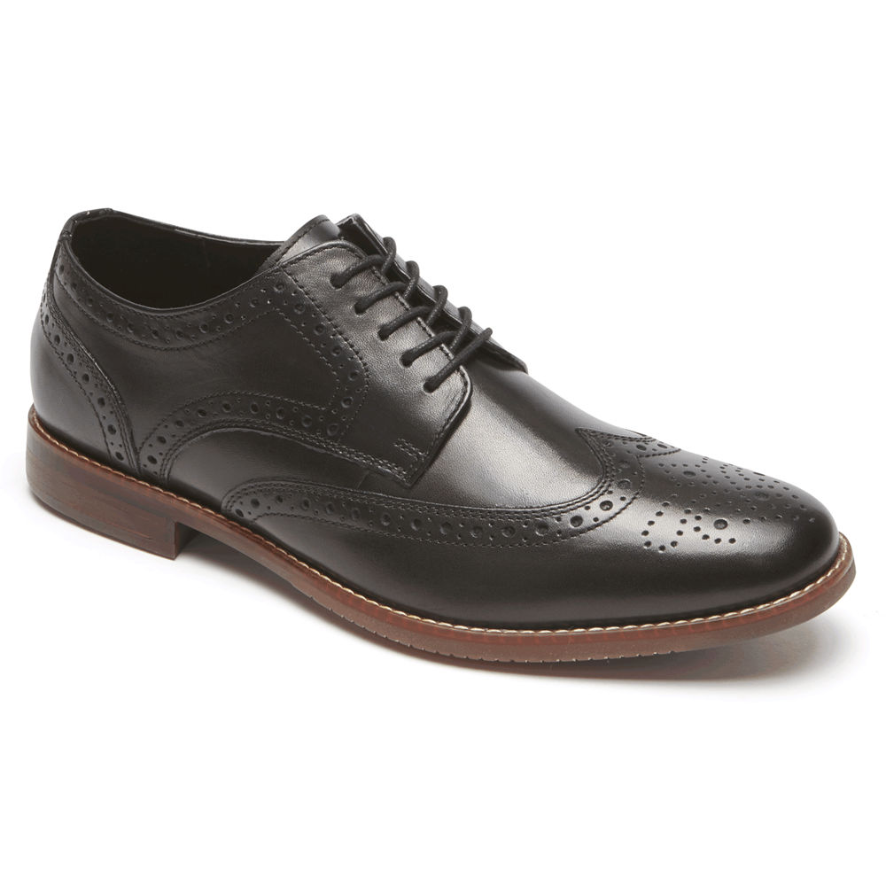 ロック ポート ウォーキング シューズ メンズ 黒 - Style Purpose Wingtip - HEN374809